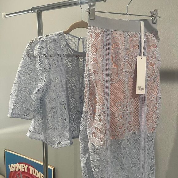 Alice McCall light blue lace set Come away top + Florence skirt - Picture 4 of 5